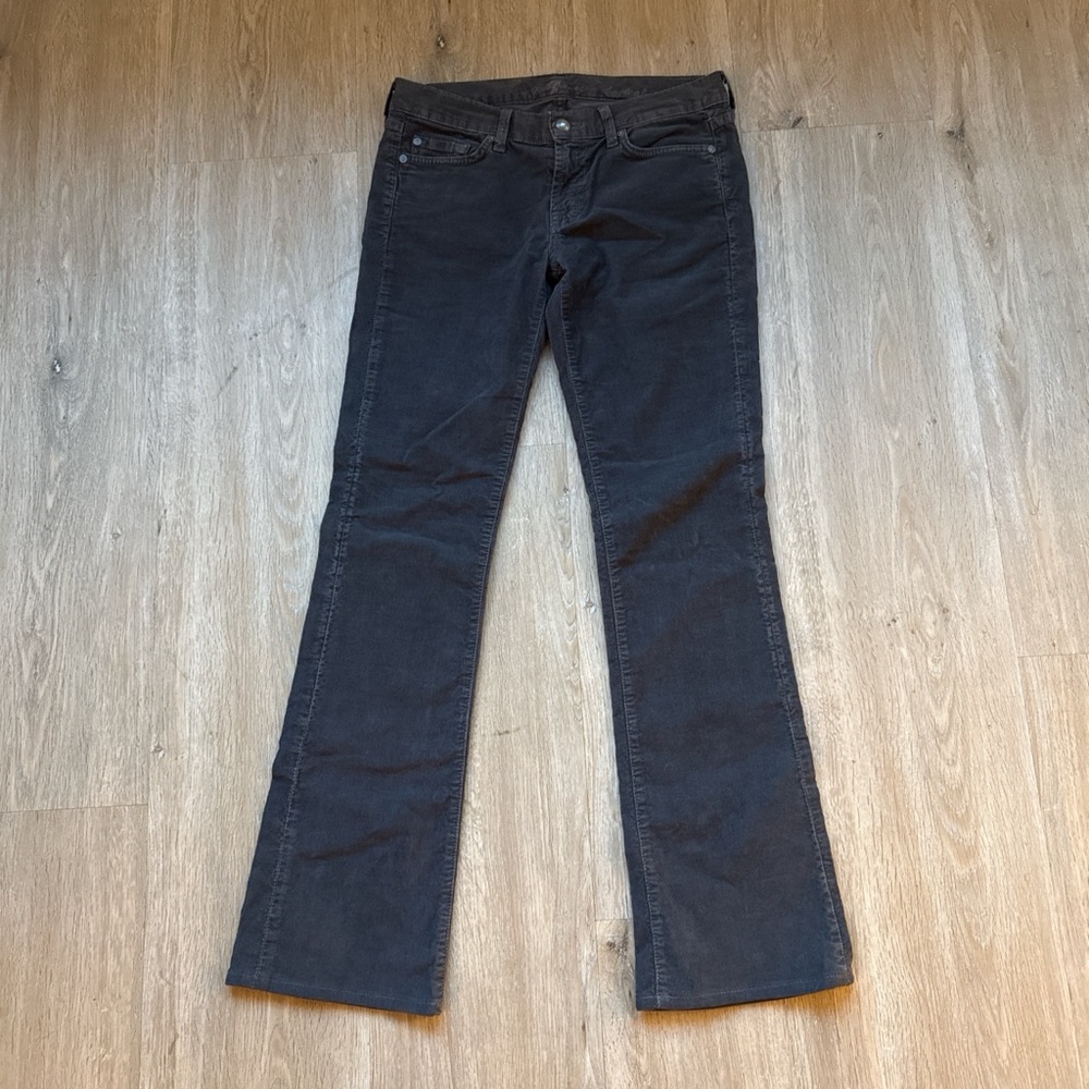 7 For All Mankind Gray Corduroy Bootcut Pants 28